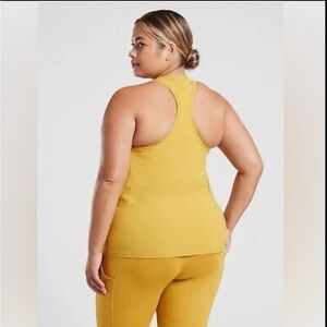 ATHLETA TANK TOP WOMEN’S 2X ULTIMATE TRAIN RACEBACK MUSTARD YELLOW  ACTIVE WEAR